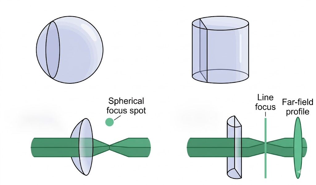 Cylindrical Lens vs Spherical Lens